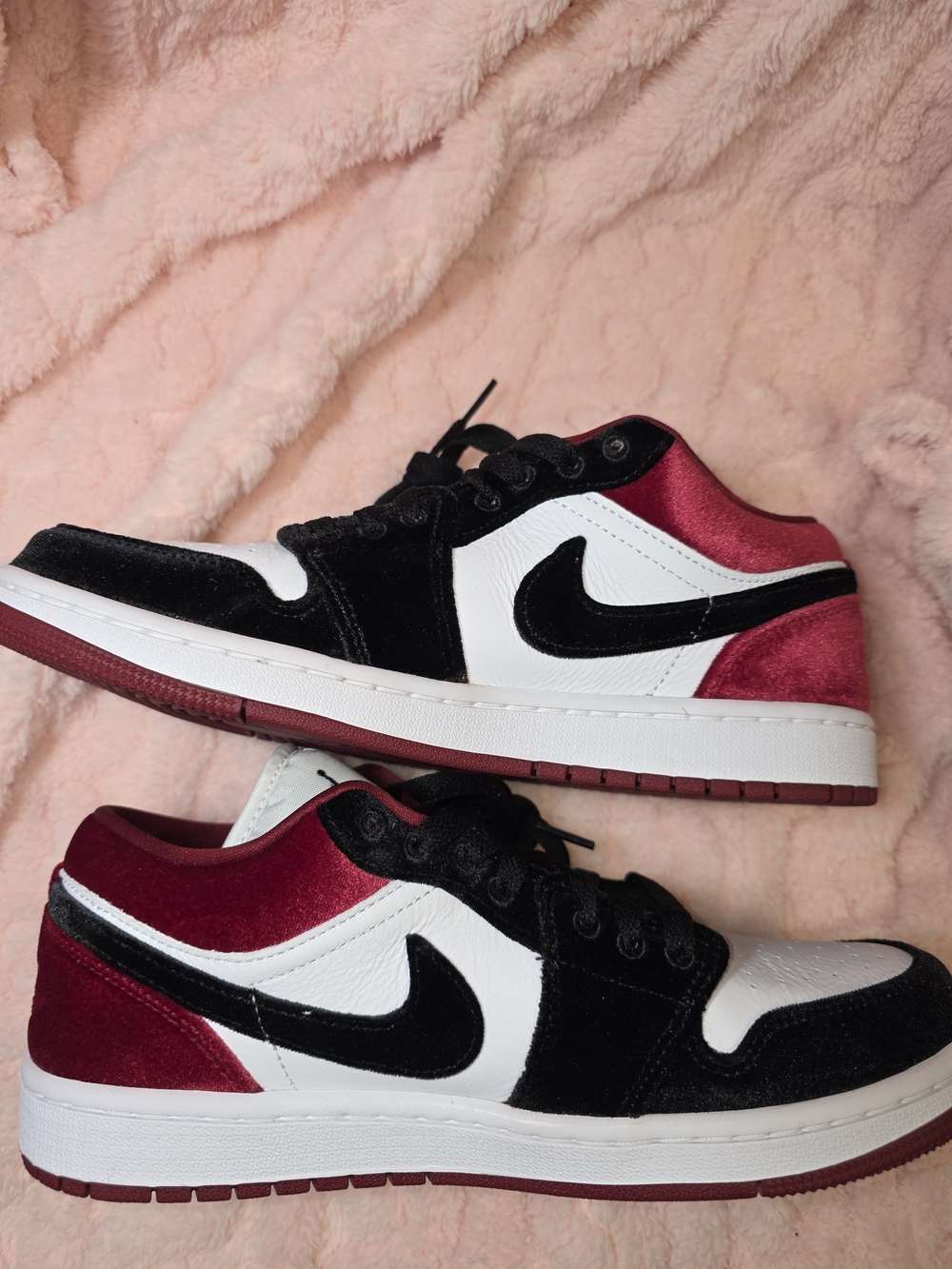 WMNS AIR JORDAN Nike Low SE Sneakers in Black, White & Burgundy